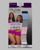 Women's Plus Fit for Me® 360 Cotton Stretch Brief Panty, Assorted 6 Pack Assorted