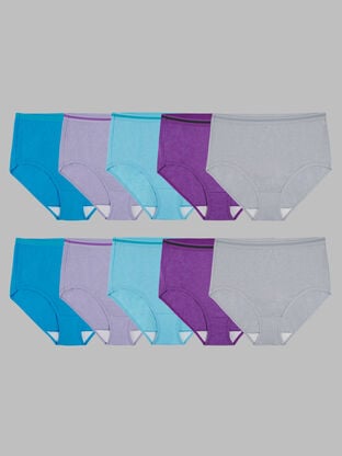 Women's Heather Brief Panty, Assorted 10 pack 