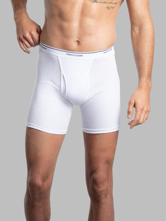 Men's CoolZone® Fly Boxer Briefs, White 7 Pack White