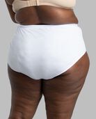 Women's Plus Fit for Me® Cotton Brief Panty, White 3 Pack White