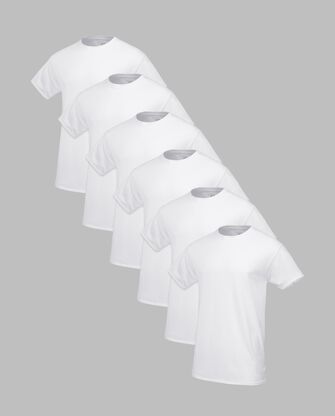 Big Men's Premium Classic Crew T-Shirt, White 6 Pack 