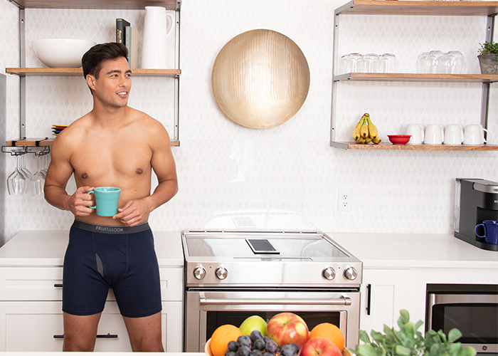 men wearing fruit of the loom sleep pants