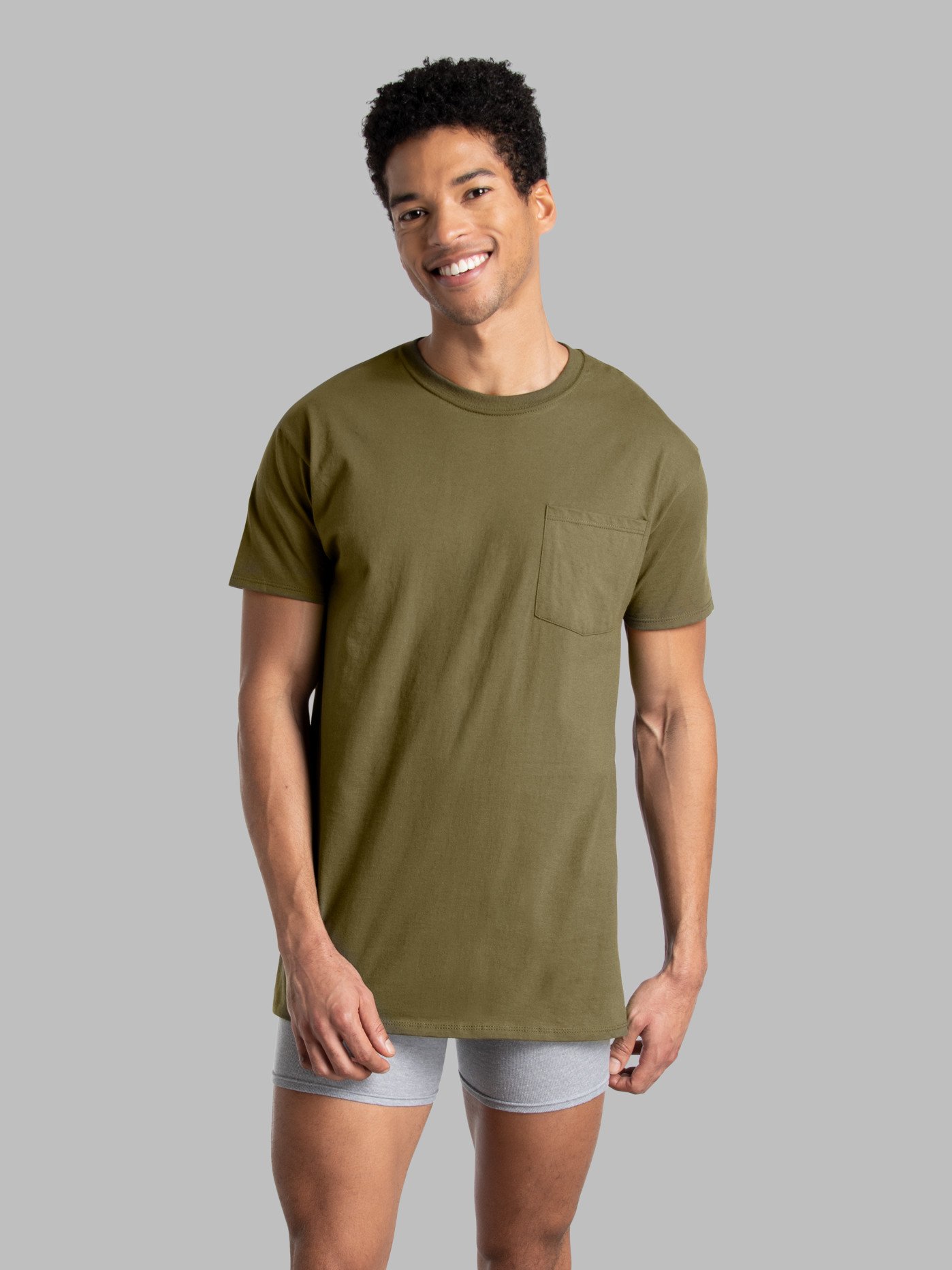 Men’s Short Sleeve Pocket T-Shirt, Assorted 6 Pack