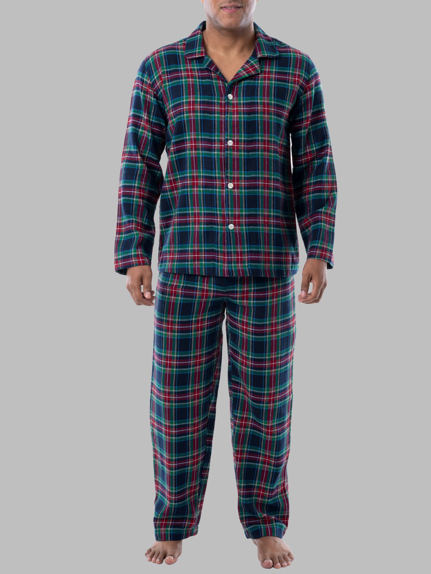 Fruit of the Loom Men's Flannel Pajama, 2 Piece Set