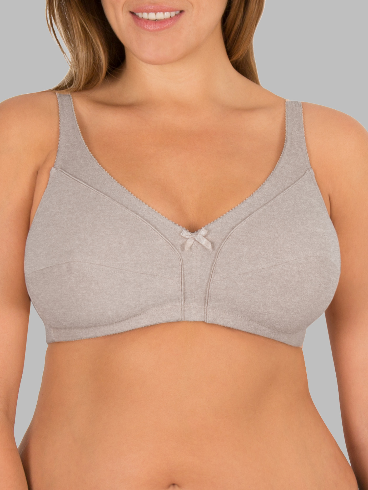 Fruit of The Loom Women's Light Lined Wirefree Heather Grey/white