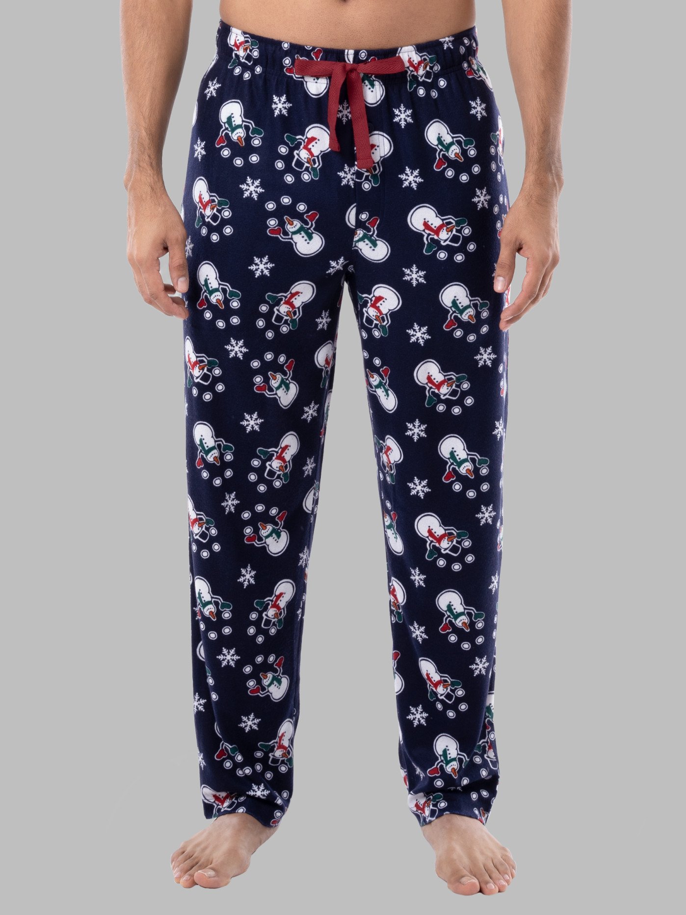 Stars Above Men's Red & Black Plaid Fleece Sleep Pajama Bottoms