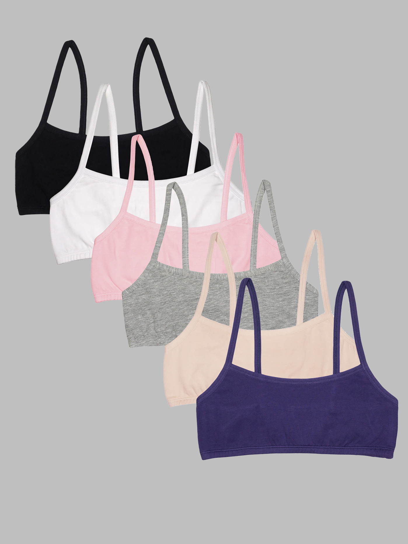 Fruit Of The Loom Women's Spaghetti Strap Cotton Sports Bra 6-pack